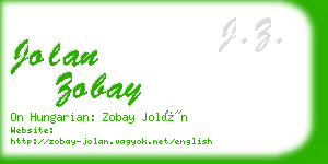 jolan zobay business card